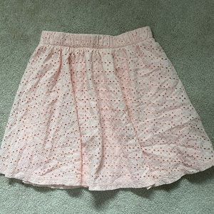 *NEVER WORN* Pink Circle Skirt with Eyelet Cutouts